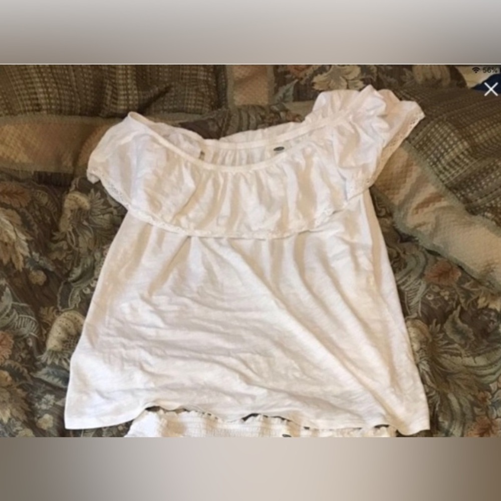 White Off-Shoulder Top with ruffle